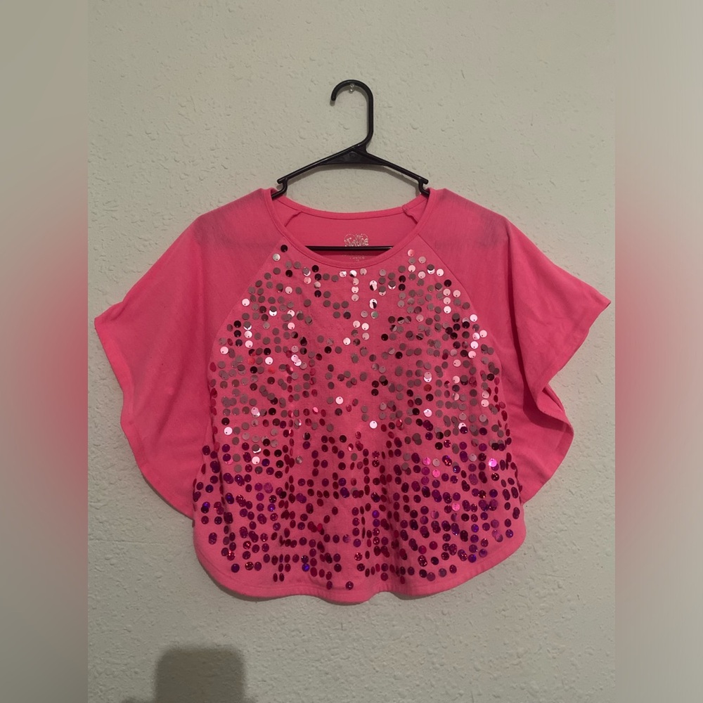 Justice Vibrant Pink Sequin Tee